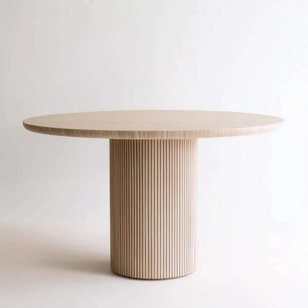 Okrągły stół do jadalni z MDF w kolorze jasnego dębu, Ø 120 cm, wysokość 75 cm