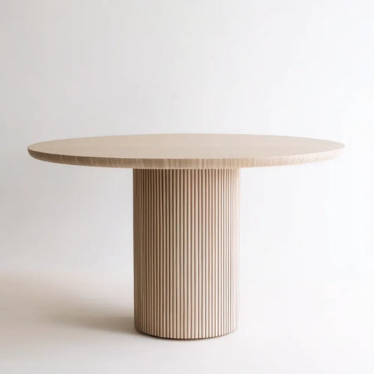 Okrągły stół do jadalni z MDF w kolorze jasnego dębu, Ø 120 cm, wysokość 75 cm